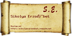 Sikolya Erzsébet névjegykártya