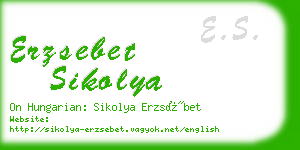 erzsebet sikolya business card